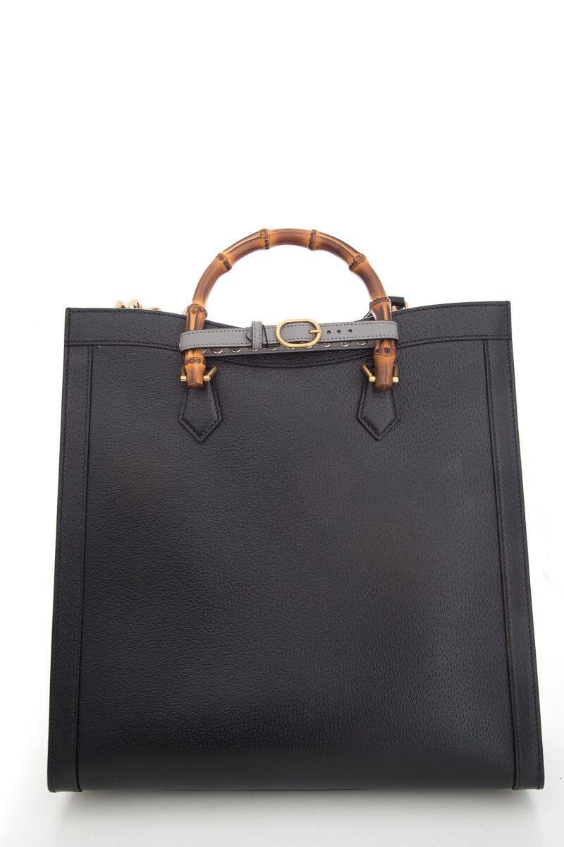 bagslet Calfskin Studded Maxi Diana Black Tote Bag Cuir