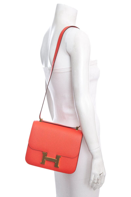 Hermès Rose Jaipur Epsom Leather 24 cm Constance