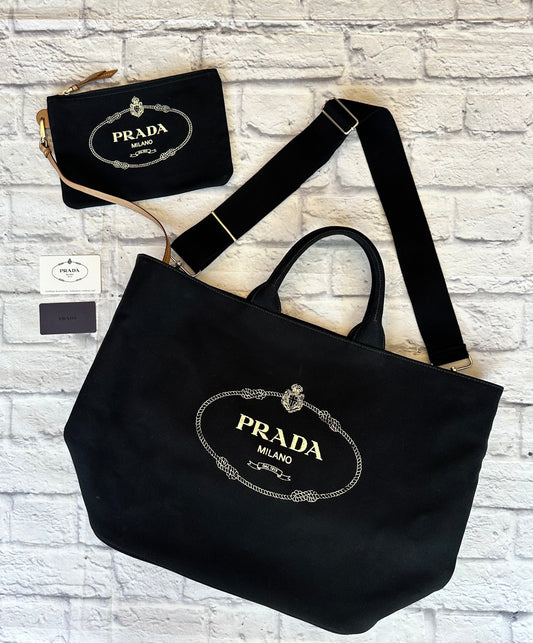 Prada Black Canvas Tote