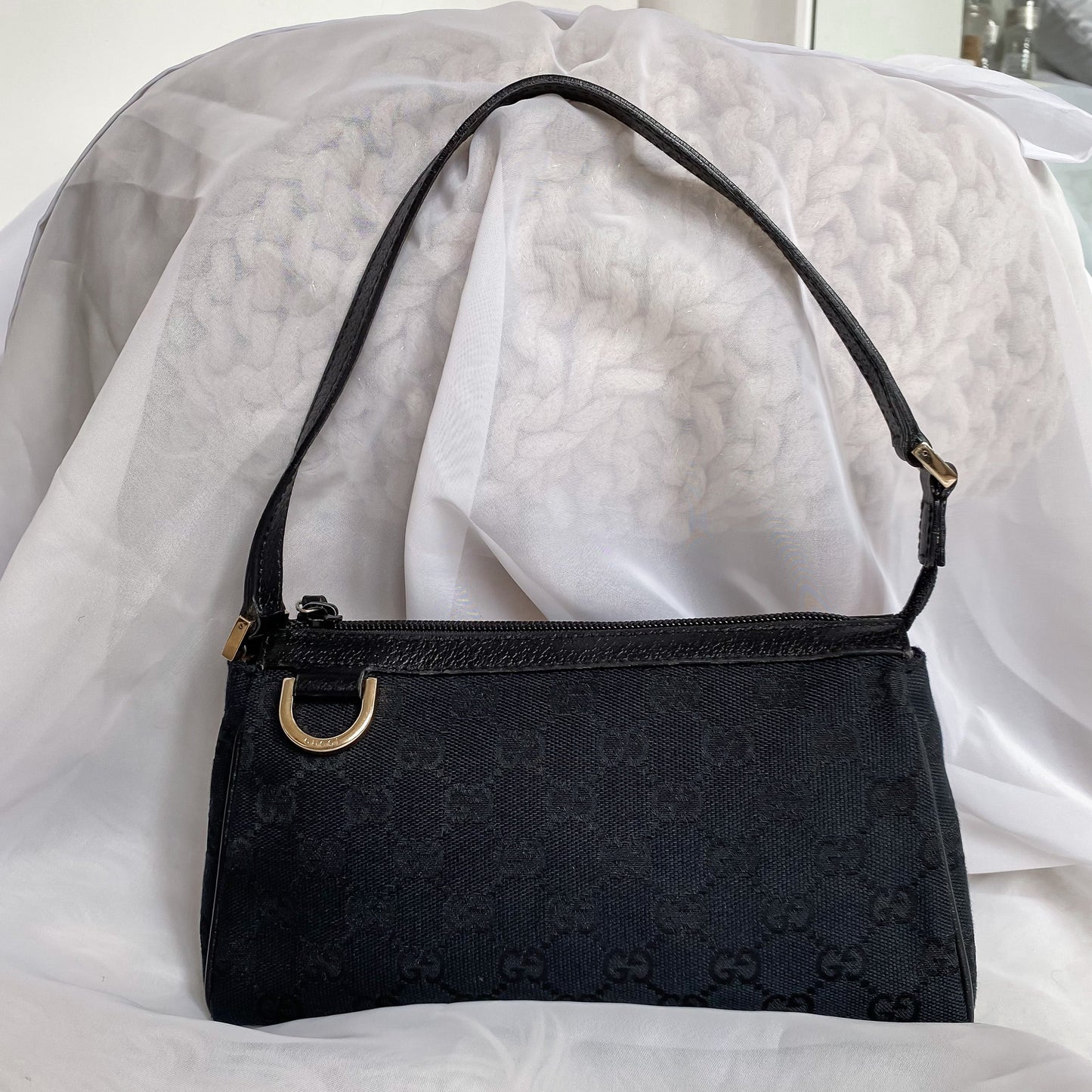 Gucci Black Double GG Pochette