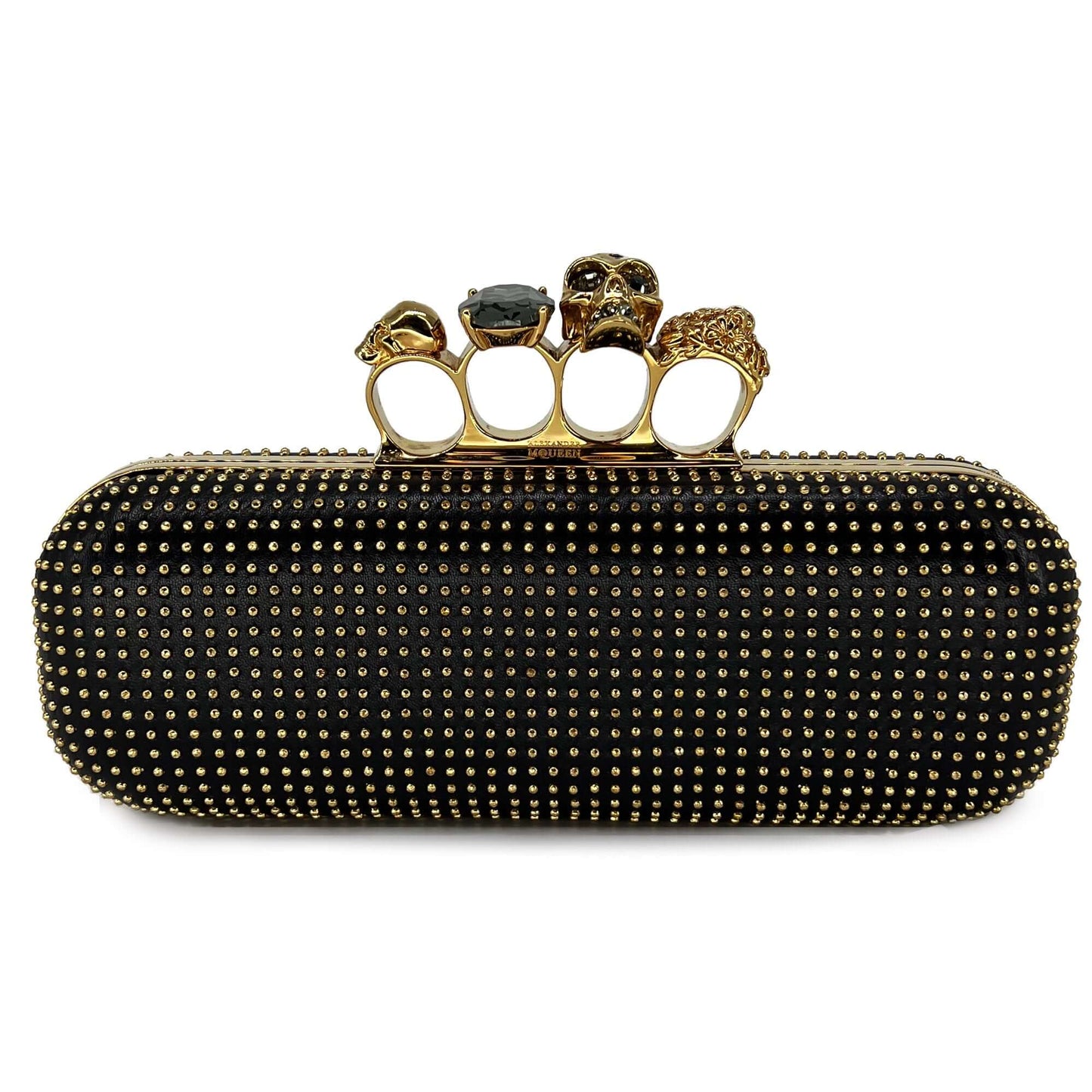 Alexander McQueen Knuckle Leather Clutch Bag.