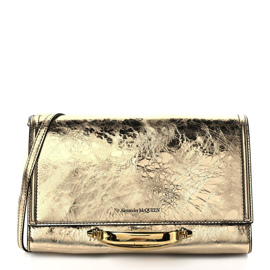 bagslet Small Story Gold Crash Calf Leather Shoulder Bag