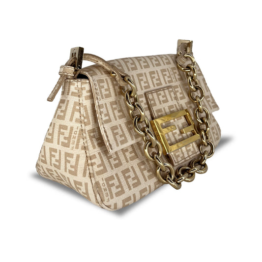 Fendi FF Monogram Mini Mama Baguette Shoulder Bag