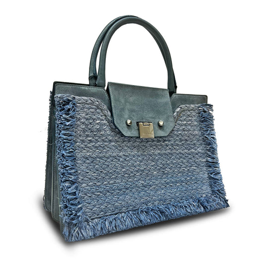 Jimmy Choo 2Way Riley bag in Raffia & Suede