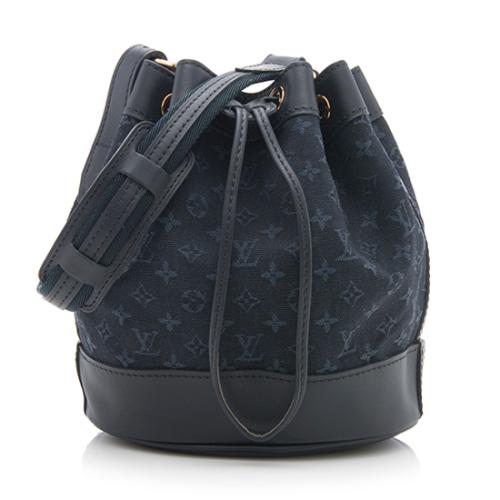 Louis Vuitton Mini Lin Noelie Blue Monogram Bucket Handbag